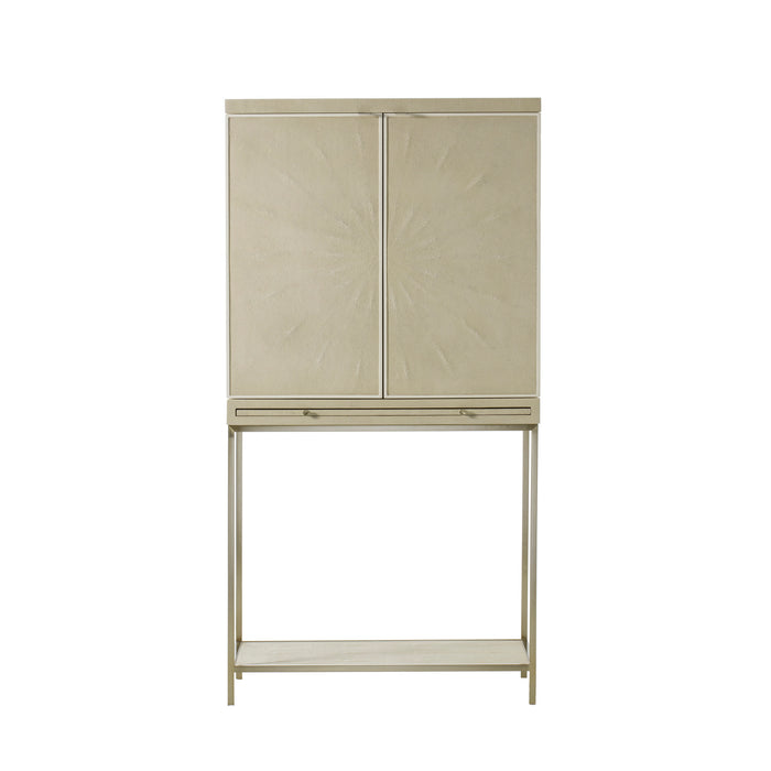 Ivory Faux Shagreen / Brushed Brass / With Light