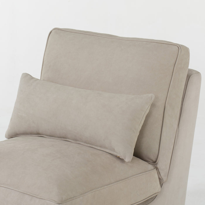 Molly Lounge Chair - Finley Beige Leather