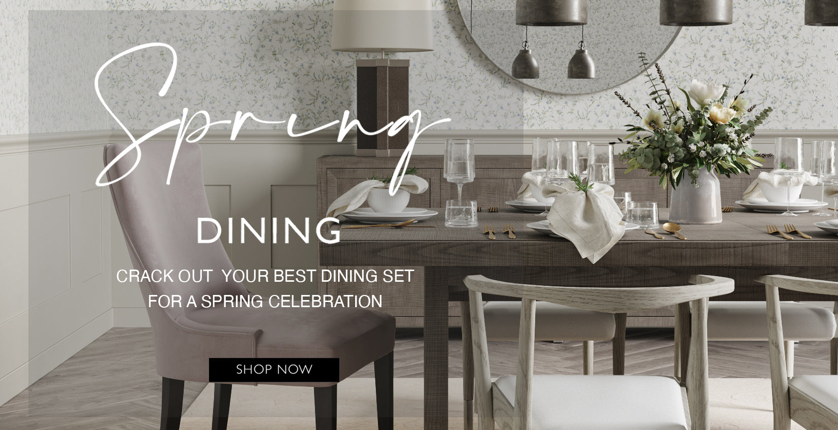 Stylish dining room setup from Sonder Living's collection, featuring modern furniture and elegant design elements.