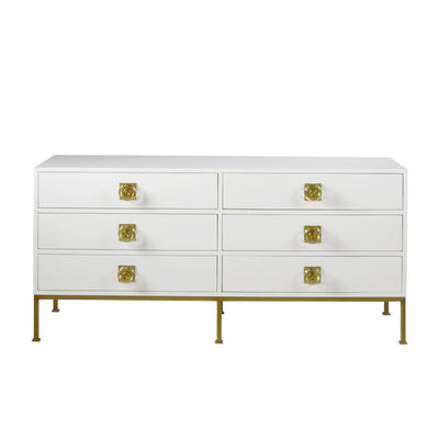 Formal Dresser - 6 Drawer / White Lacquer