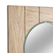  Tall mirror with an arched frame set in light wood, offering a stylish and functional addition to modern or rustic interiors, Detail View.