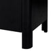 Sleek black sideboard with metallic handles, ideal for contemporary dining room storage and decor, Detail Look 2.