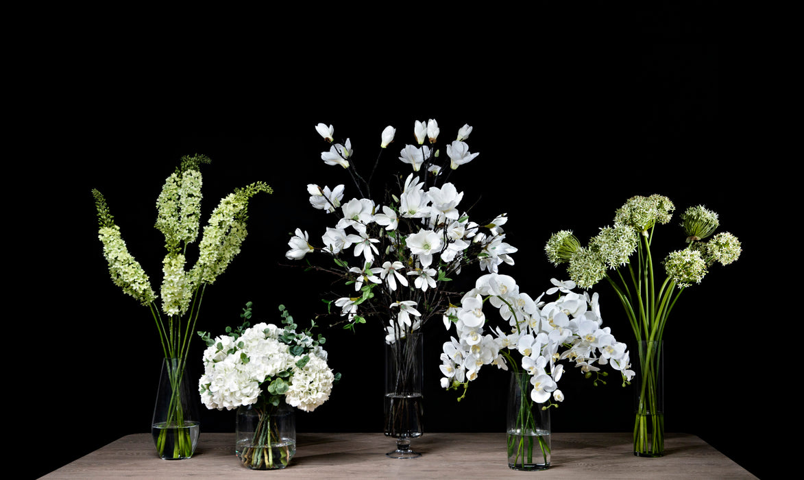 White Orchids in Glass Vase