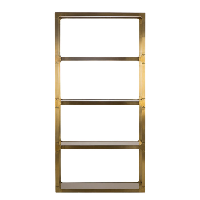 Evans Etagere with steal brass